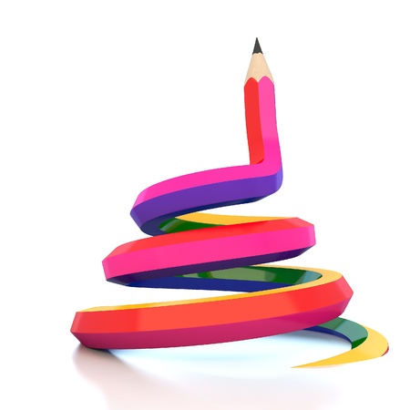 Abstract background line of colour pencil illustrationの写真素材