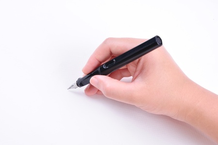 Hand drawing on white backgroundの写真素材