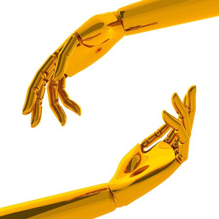 3d hands isolate on white backgroundの写真素材