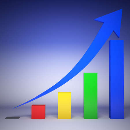 3d graph showing rise in profits