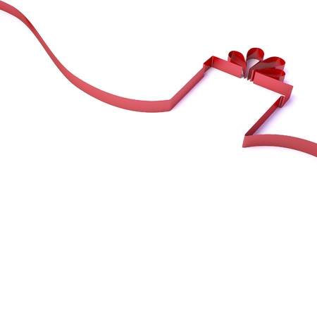 3d Gift from a red ribbonの写真素材