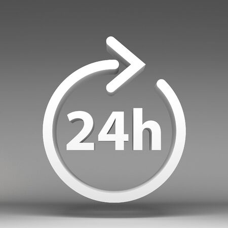 3d 24 hours iconの写真素材