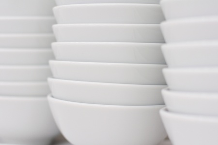 Stack of white bowls