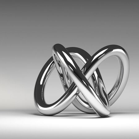 3D chrome abstract knotの写真素材