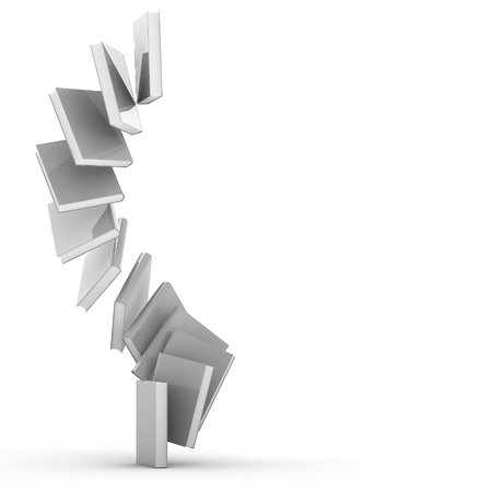 3d Blank book cover over white backgroundの写真素材