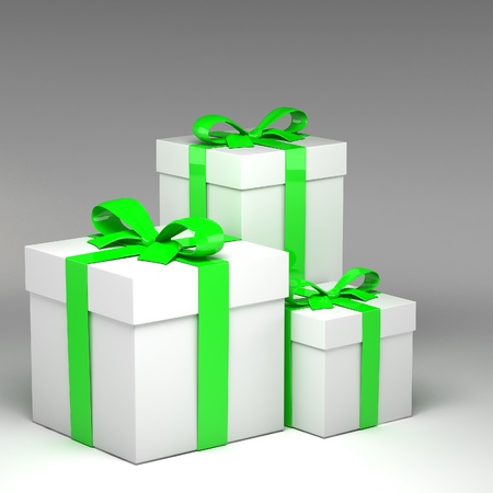 3d Gift box and ribbon