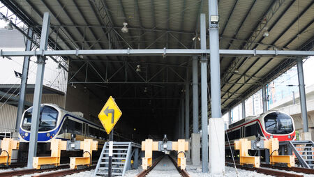 End of rail track at a train station