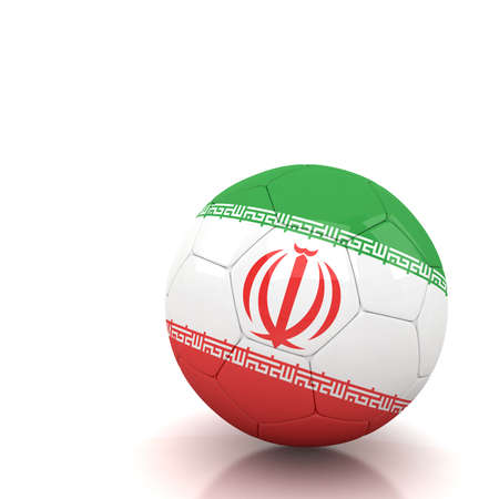 Iran soccer ball isolated white backgroundの写真素材