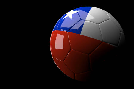 3d rendering Chile soccer ball on dark  backgroundの写真素材