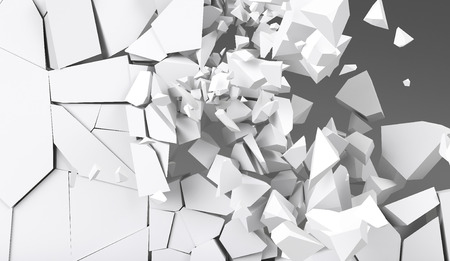 3d rendering destruction of wallの写真素材