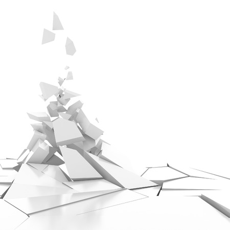 3d rendering destruction of wallの写真素材