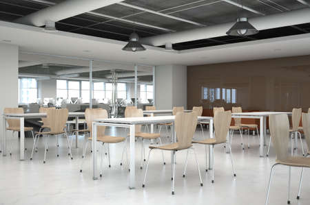 3d rendering open space office interiorの写真素材