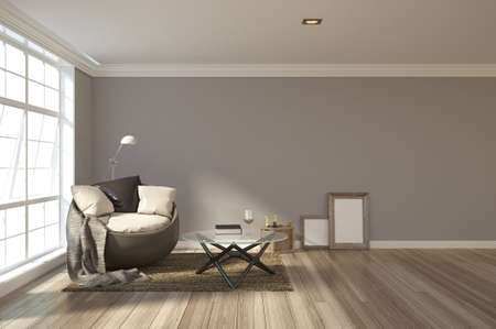 3d rendering interior decoration empty roomの写真素材