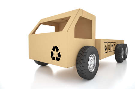 Cardboard boxes on white background 3d illustrationの写真素材
