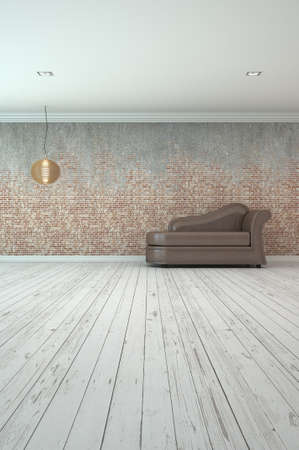 3d rendering interior of light on wallの写真素材