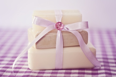 Set of Soaps in violet Colors, Olive, Almond and Lavender Soap