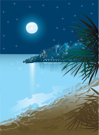 Night beachのイラスト素材