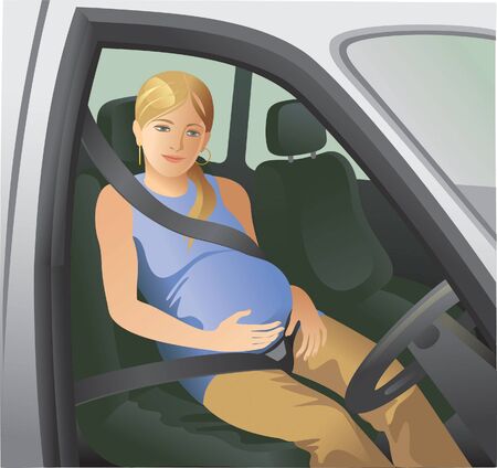 Seat belts for pregnant womenのイラスト素材