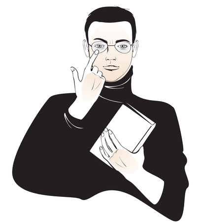 student boy with a book, monk with a Bibleのイラスト素材