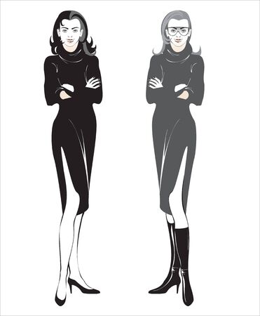 two beautiful girlsのイラスト素材