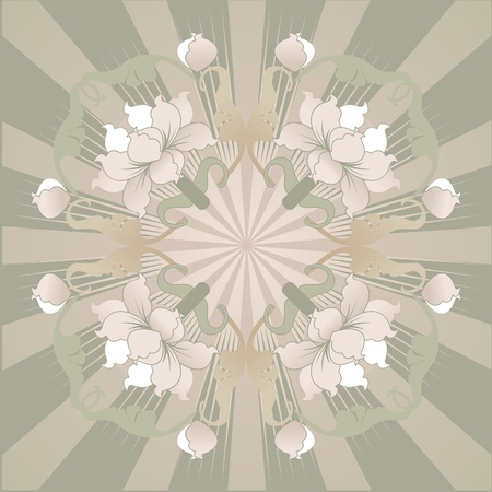 floral design, lotus, westのイラスト素材