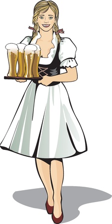 pub waitress beer festivalのイラスト素材