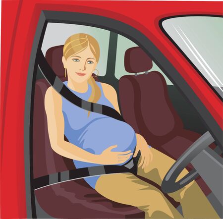 seat belts,city highwayのイラスト素材