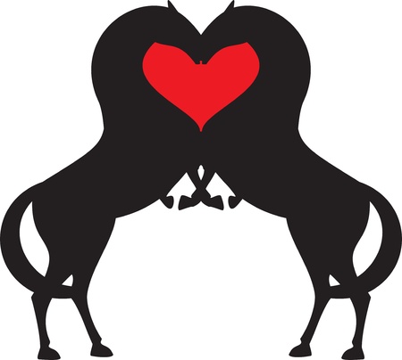 horse red heartのイラスト素材