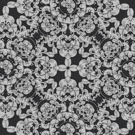 black floral pattern backgroundの写真素材