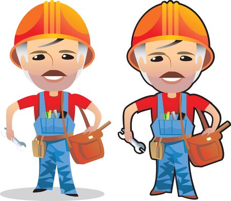 working man cartoon isolatedのイラスト素材