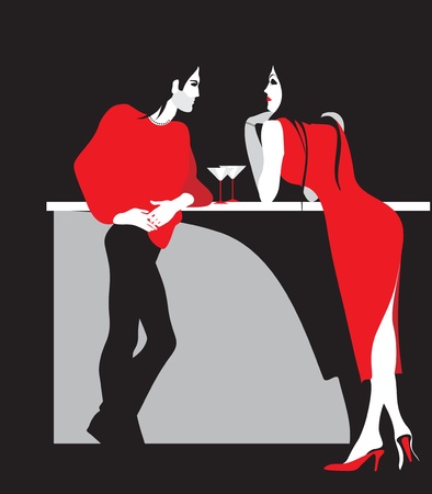 party in a night club man, womanのイラスト素材