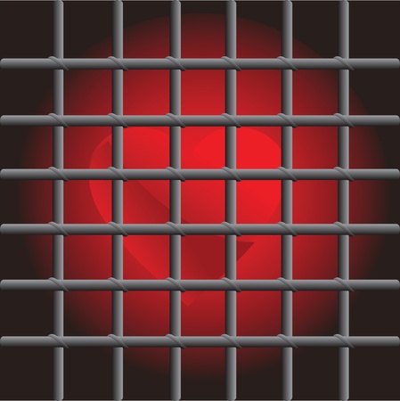 red heart in captivity prisonのイラスト素材