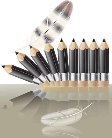 delicate balance black  shiny pencilsのイラスト素材