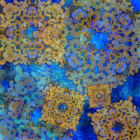 exotic dark blue floral backgroundの写真素材
