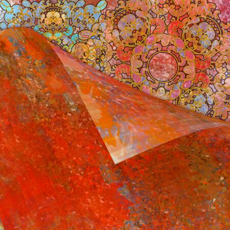 floral exotic oriental  pattern redの写真素材