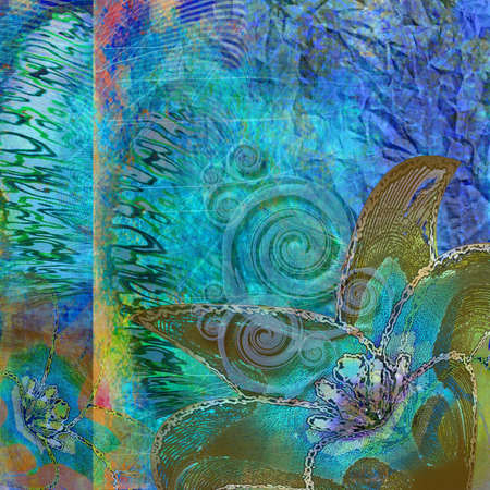floral design exotic background blue flowersの写真素材