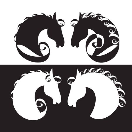 horse silhouette, element of design,のイラスト素材