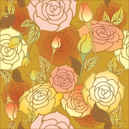 floral design , roses pattern seamless のイラスト素材