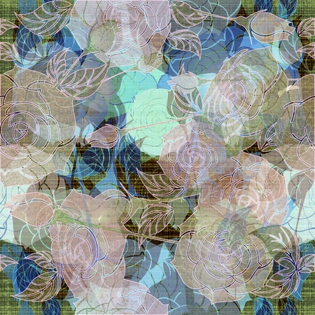 floral design pattern roses, bud pink on dark backgroundの写真素材