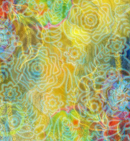 floral pattern colop paperの写真素材