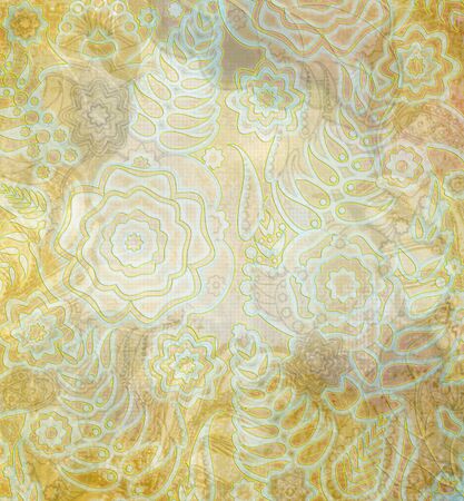 floral pattern wallpaper old paperの写真素材