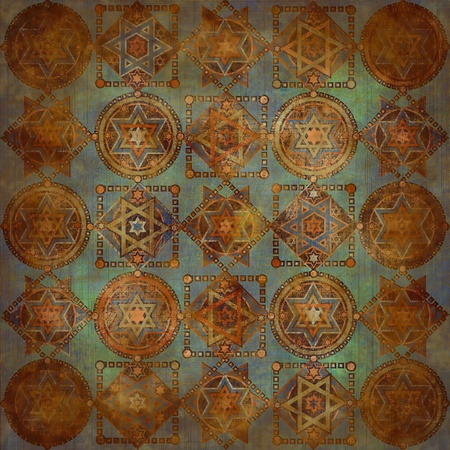 geometric pattern stars on dark  spots backgroundの写真素材