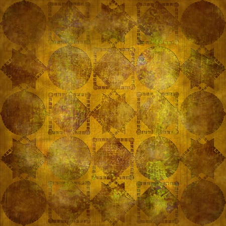 geometric pattern stars on dark yellow backgroundの写真素材