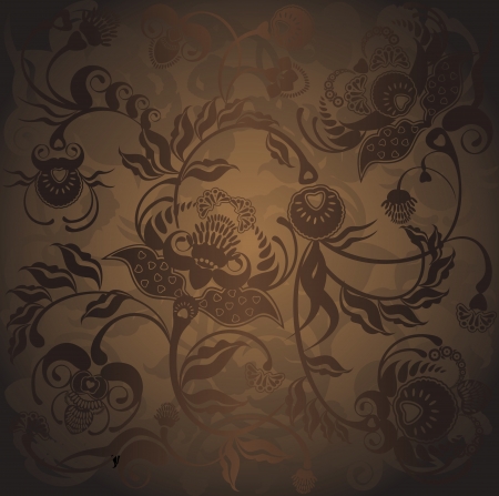 floral design, dark pattern gradientのイラスト素材