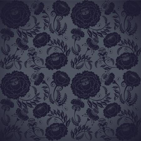 floral design dark grey, gradient backgroundのイラスト素材