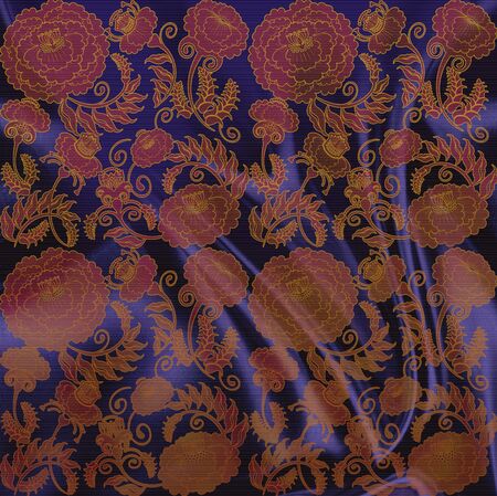 red flowers on dark blue backgroundの写真素材