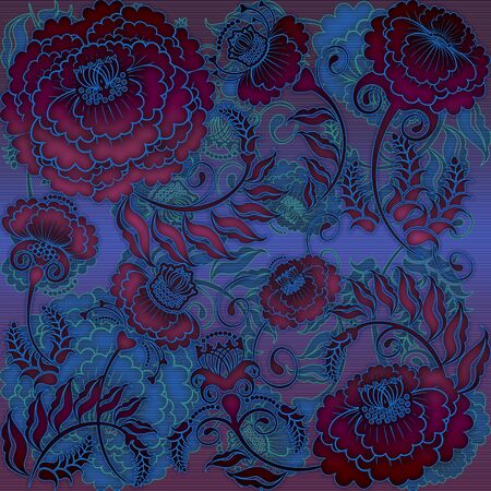 floral design dark  blue flowersの写真素材