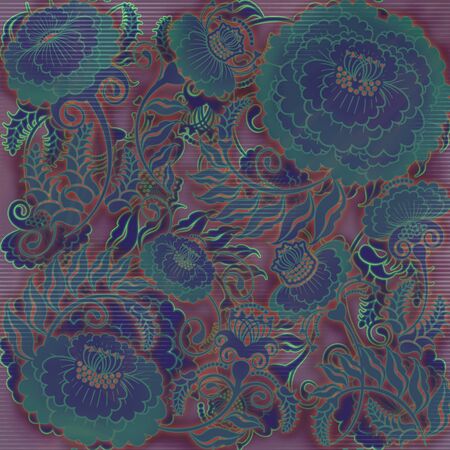 floral design dark  blue flowersの写真素材