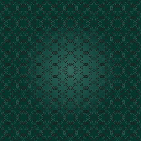 dark green floral pattern seamlessのイラスト素材