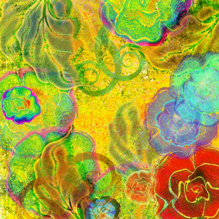 floral background summertime, a bright colorの写真素材